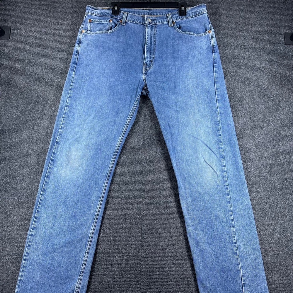 Levi's 505 Jeans Mens 38x34 W38 L34 Blue Regular Fit Straight Leg Denim
